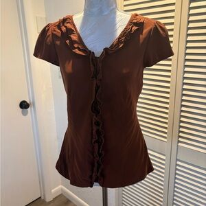 Classiques Entier Rust Ruffled Blouse XS